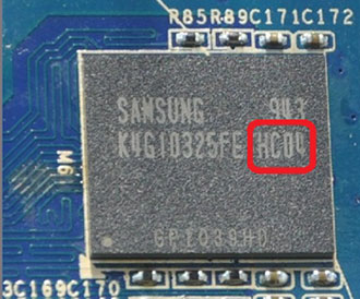 Видеопамять GDDR5 (Samsung K4G10325FE-HC04)